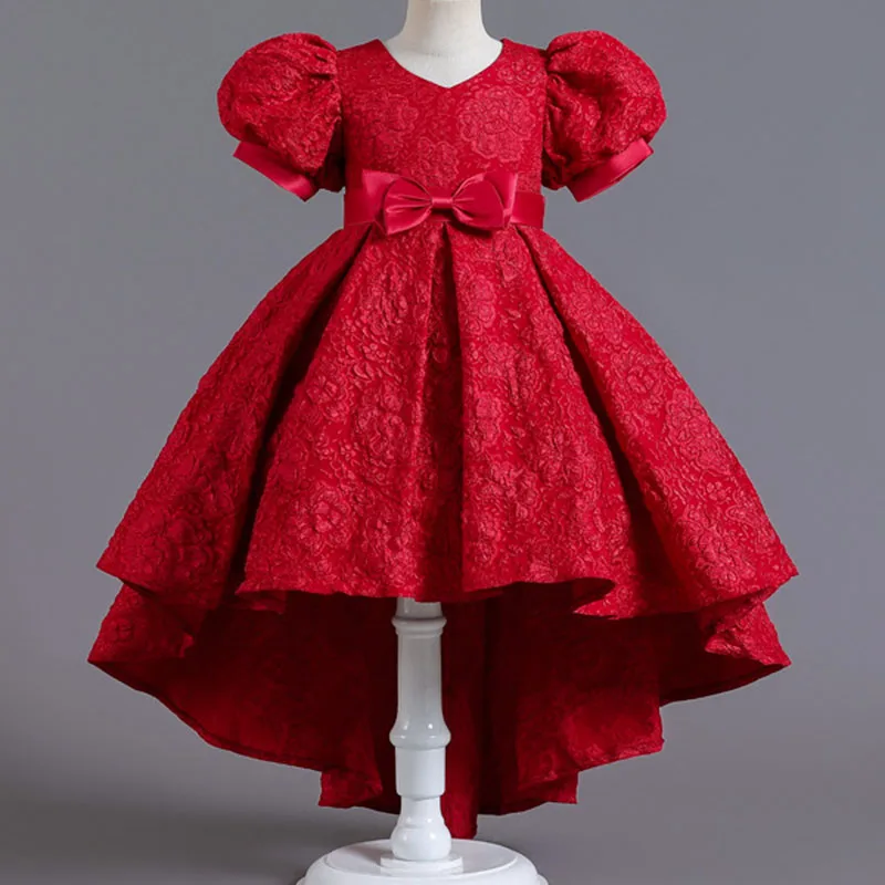 Kid Girls Elegant Wedding Pearl Petals Girl Dress Princess Party Pageant Long Sleeve Lace Tulle for 3-12 Yrs girls dress maxi dress princess costume kids clothes