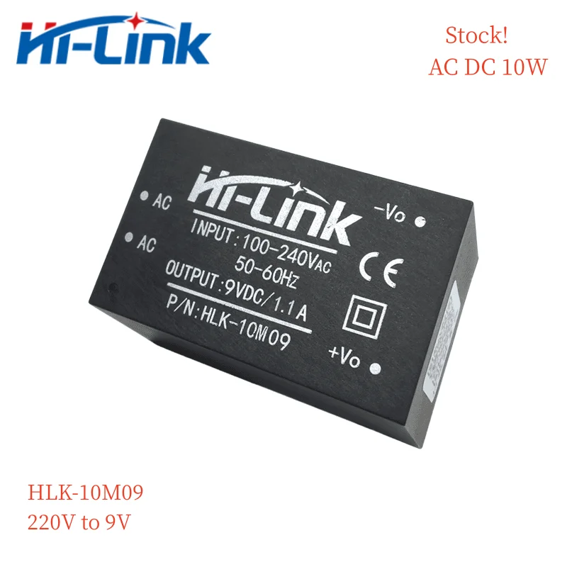 Hi-Link Hlk-10M09 Ac Dc 220V A 9V 1100Ma Mini Interruttore Di Isolamento Ac-Dc 10W Modulo Di Alimentazione Step Down Smart Home Converter Ce
