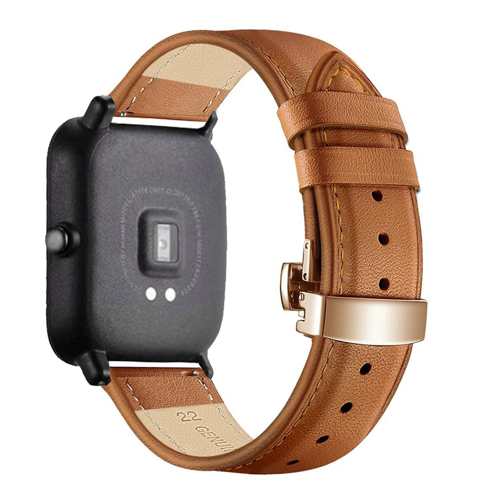 Leather Watchband Xiaomi Amazfit Bip Leather Strap Xiaomi Amazfit