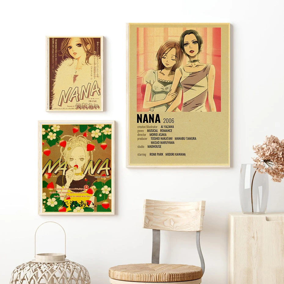 Vintage Anime Art Poster - NANA Retro Kraft Paper Decor