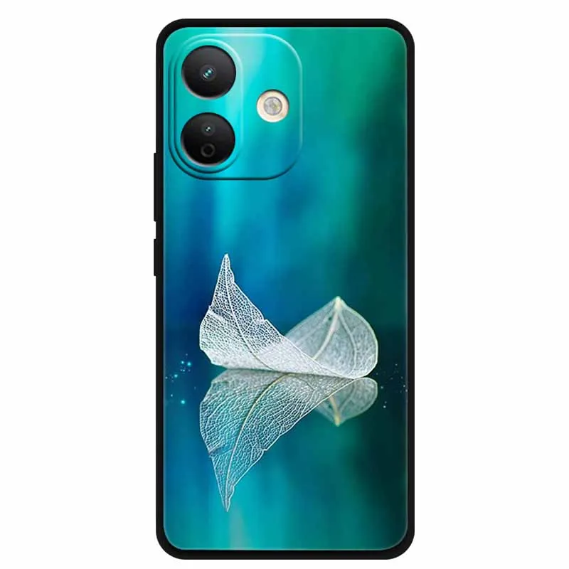 Vibrant Painted Silicone Soft Back Cover - Black TPU Coque