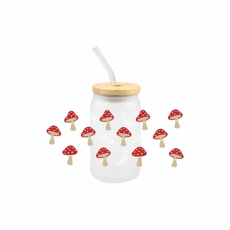 3D Plant Theme UV DTF Transfer Sticker Wraps Cup Libbey Glaas Cup DIY Cartoon Declas High Qulity Sticker