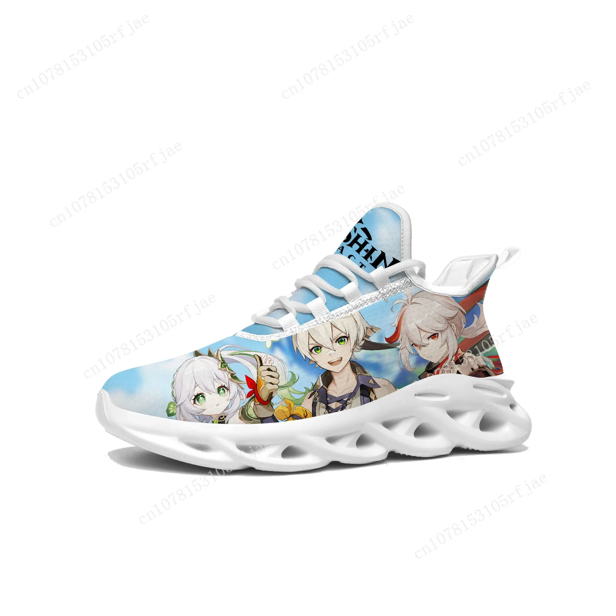 Anime Cartoon Game Genshin Impact Flats Sneakers Men Women Teenager Sports Running Shoes High Quality Custom Built Lace Up Shoes 2