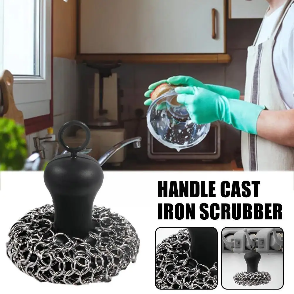 Cast Iron Pan Scraper Grill Pan Scrapers Oil Stain Cleaner Scraper Frying  Pan Cleaners Skillet Scrubber Cleaning Tool For Pans - AliExpress