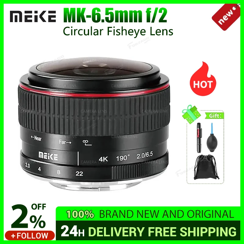 Meike MK-6.5mm F/2 6.5mm F2 원형 어안렌즈 다층 나노 코팅 브라이트 F/2 최대 조리개