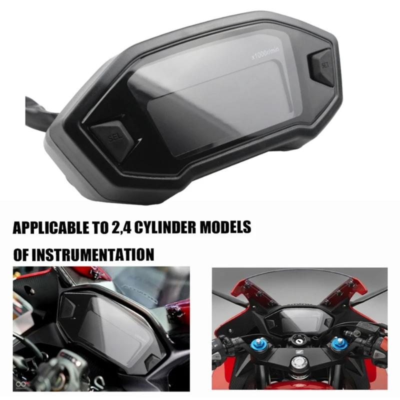 

090E Motorbike External Speedometer Thermometer with Clear Digtal Display Screen