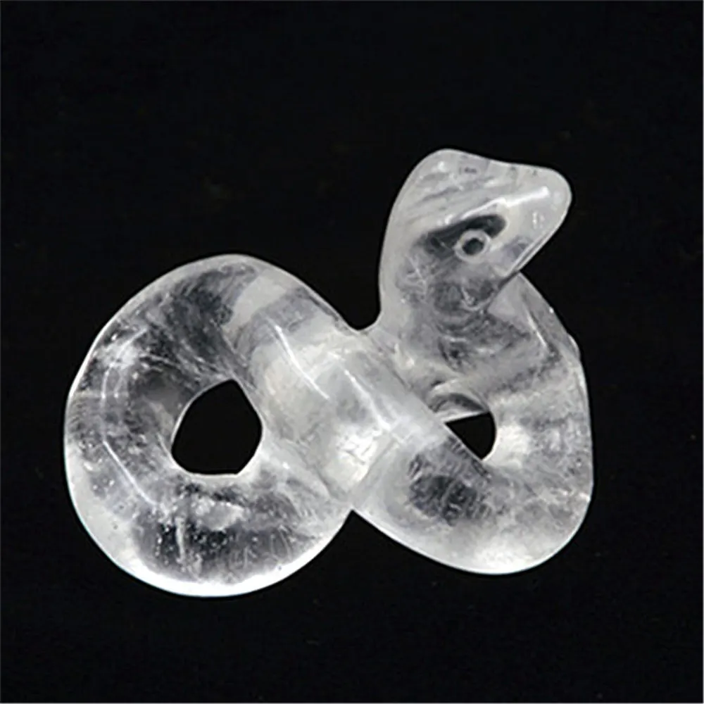 

Natural Crystal Carving Animals Gemstones Folk Crafts Healing Clear Quartz Transparent Snake Statue Crystal