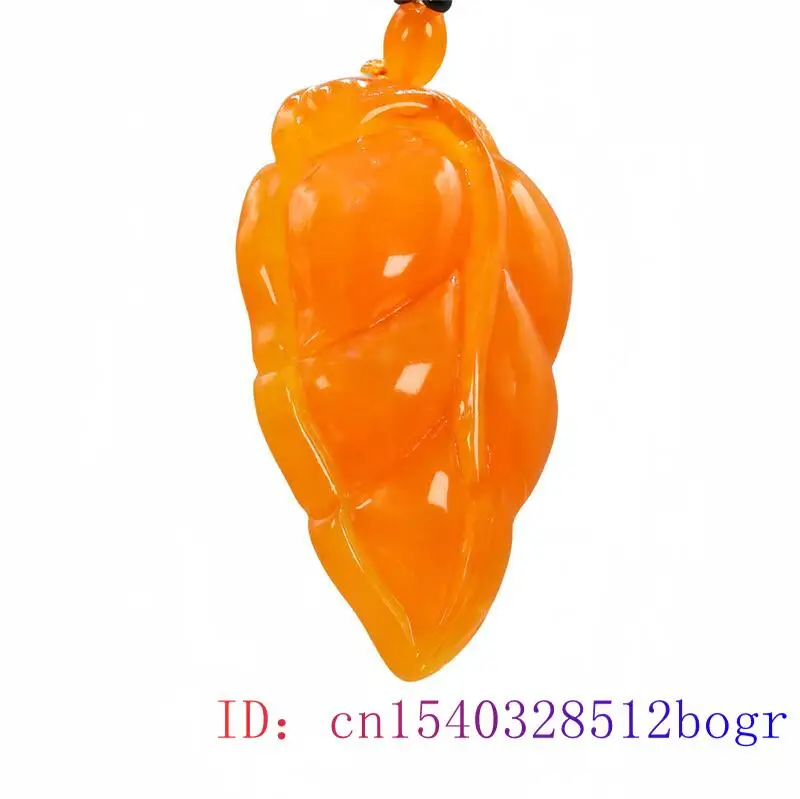 호박색 잎 펜던트 목걸이, 매력적인 중국 조각 보석 돌, 여성 남성 럭셔리 탈리스만 디자이너 선물