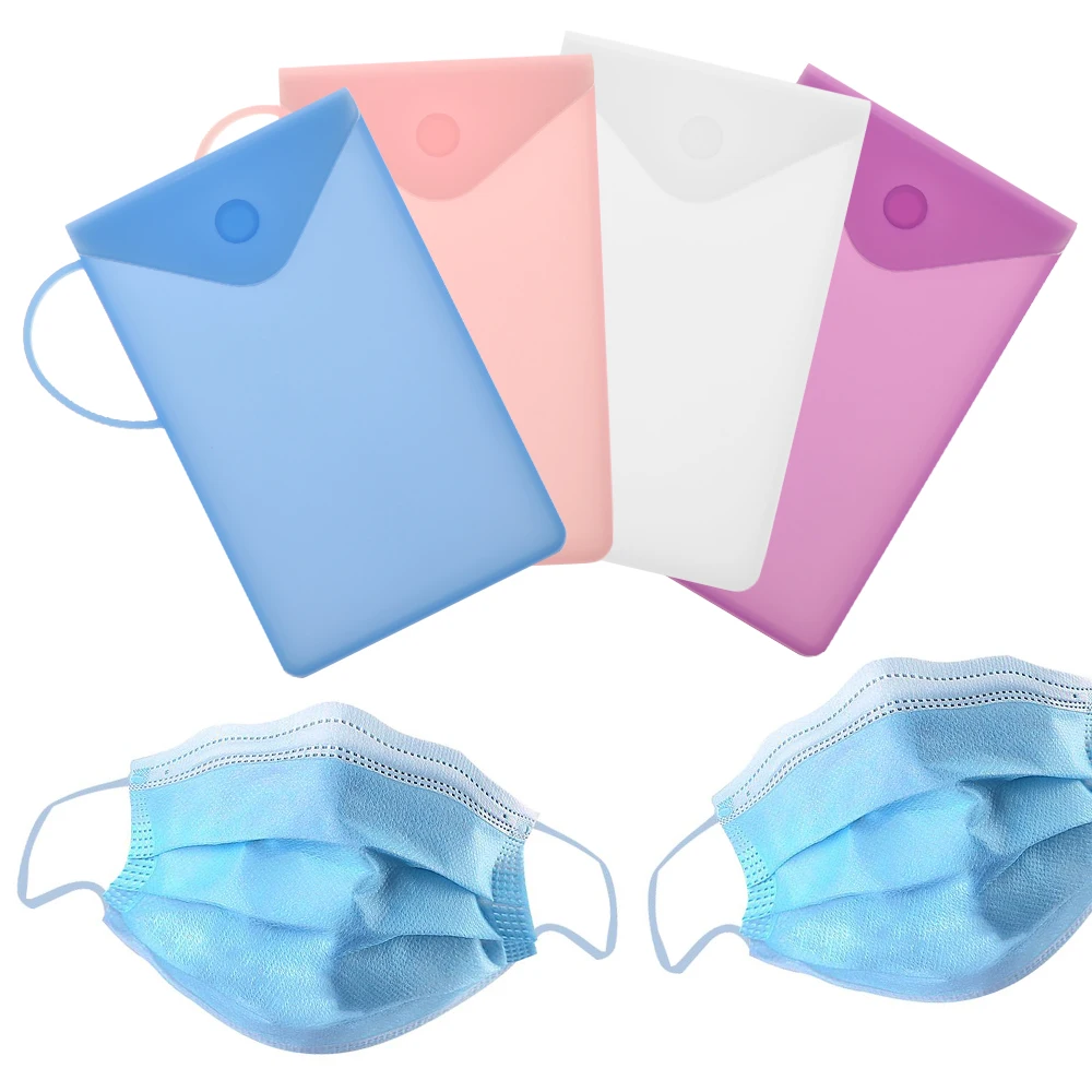 

Portable Reusable Silicone Dustproof Mask Storage Case Face Covering Holder Mask Bag Face Mask Case