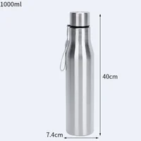 500ml/750ml/1000ml Stainless Steel Water Bottle with Handle Thermo Cup Portable Hot Cold Water Bottle for Cycling Sports Travel 5