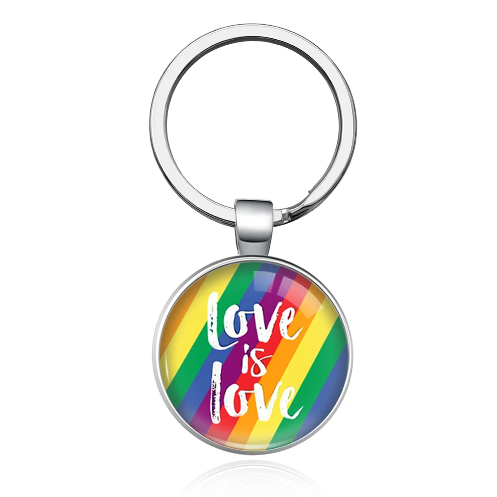 Rainbow Pride Lgbt Love Portachiavi Born This Way Portachiavi Best Friends Glass Cabochon Dome Portachiavi Gioielli Regalo Drop Shipping