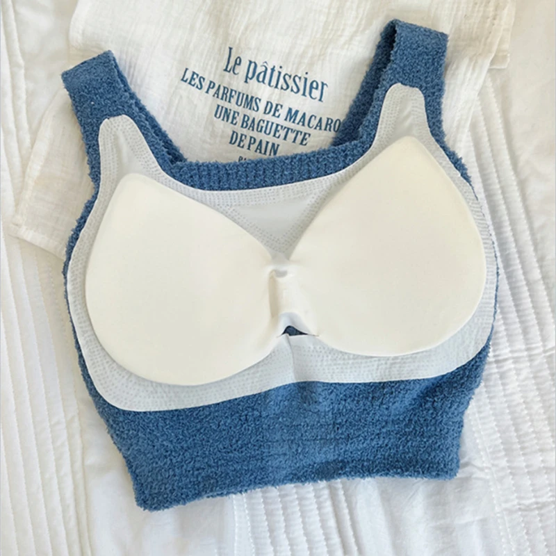 Fashion New Winter Body Top Corset Women Undershirt Slim Vest With Bra Lambswool Thermal Underwear Bottoming Basic Pant Homewear