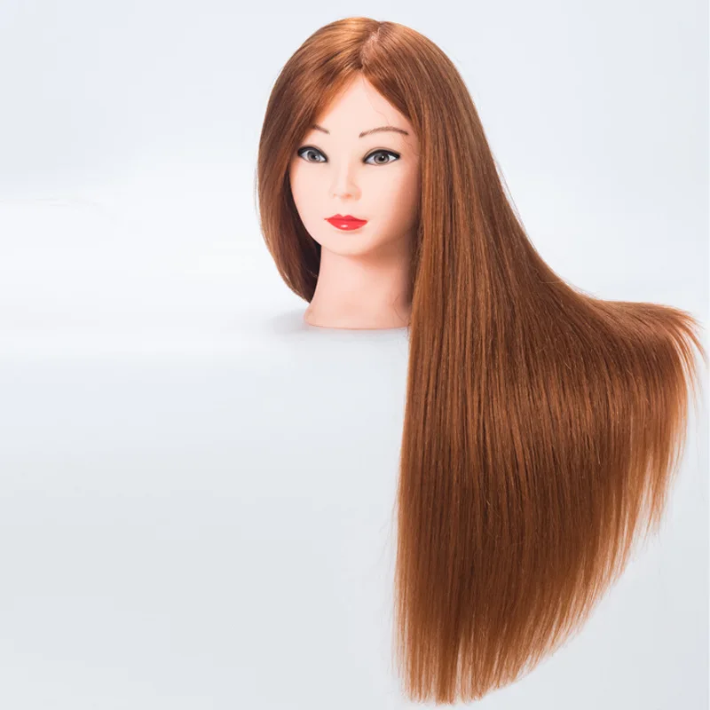 Curly Hair Perm Practice Model Head 18 Inches Half Real Half Fake 50% Human Hair Mixed Head Model Wig Head Doll Head Weave