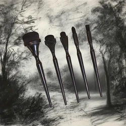Versatile Black Art Brush for Watercolor, Charcoal, Pastel, and Embossing Techniques - Perfect for DIY Scrapbooking (5Pcs)