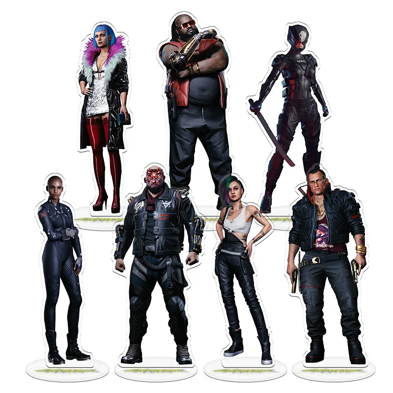 Cyberpunk 2077 Merchandise Display Stand with Keychain Gift Accessories