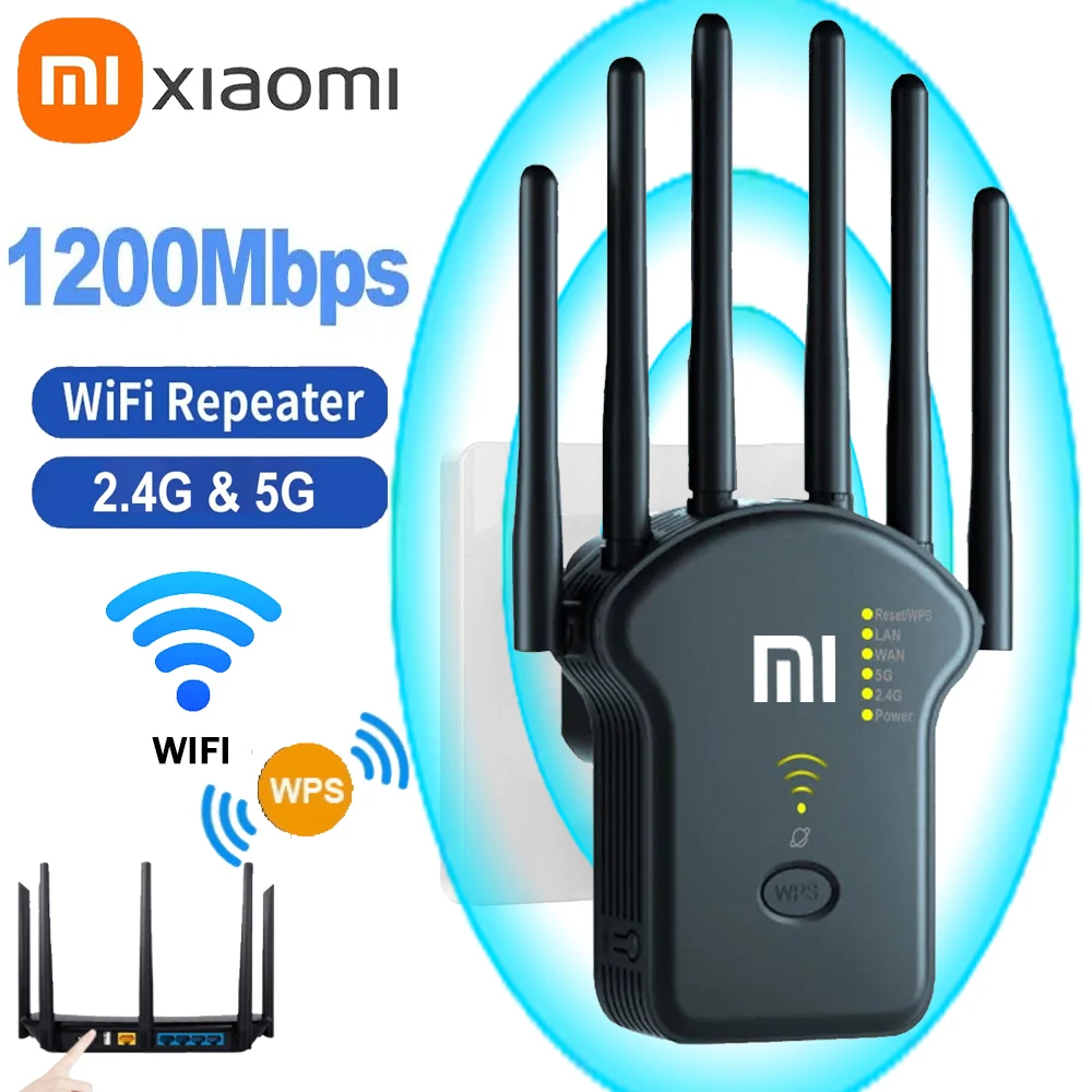 

Wi-Fi ретранслятор Xiaomi, 1200 Мбит/с, 2,4 ГГц, 5 ГГц