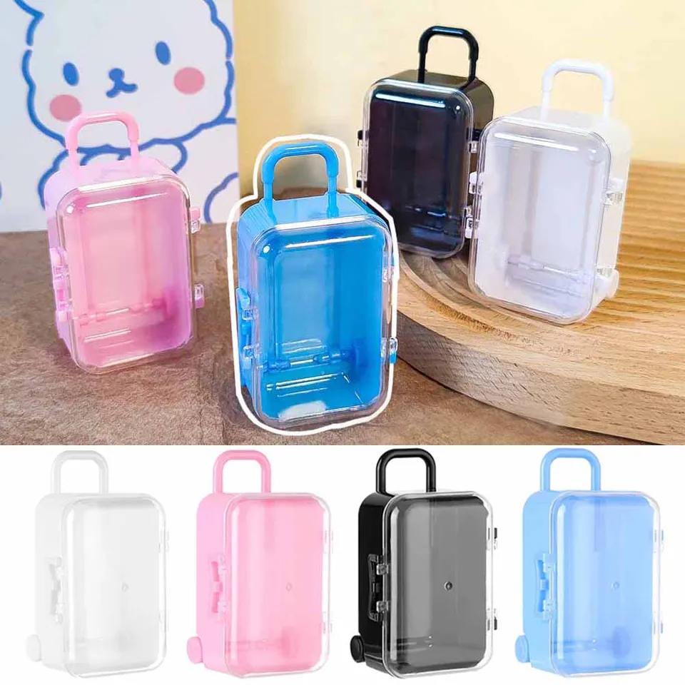 SHIDOW Mini Valigie Per Bomboniere In Plastica - 4 Pezzi, Colorate, 9,5x5x17cm, Per Caramelle, Gioielli, Decorazioni Feste