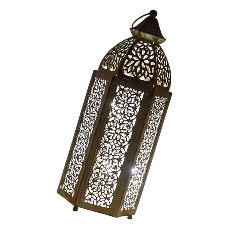 Marokkanische Laterne, verzierte Kerzenlaterne, dekorative Kerzenhalter für indische Hochzeit, Eid, Ramadan, Event, Halloween – Detail 5