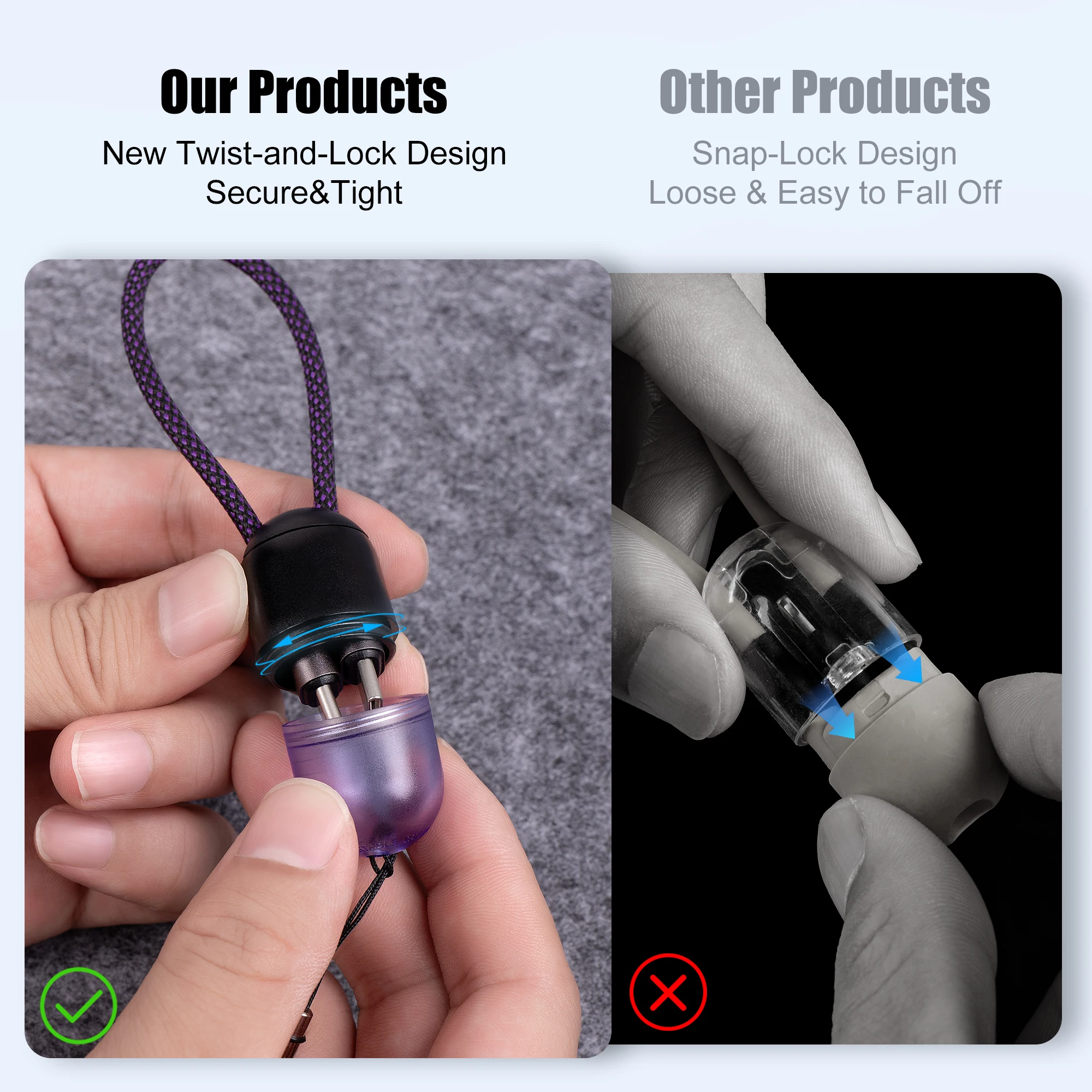 High-Speed 240W PD Fast Charging Type-C to Type-C Keychain Lanyard Cable - 20cm USB-C Data Transfer Cord