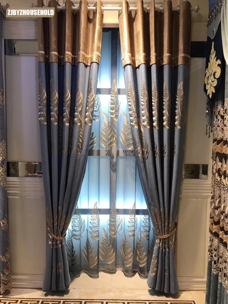 New Embroidered Curtains for Living Room Luxury Curtains for Bedroom