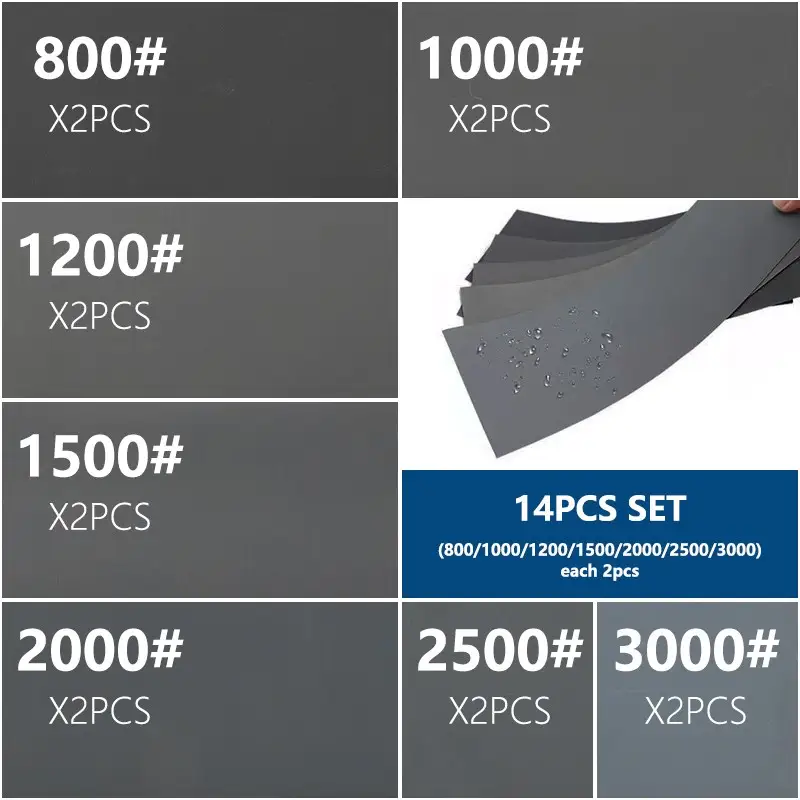 XCAN Sandpaper Set Water Dry Sanding Paper 9x3.6 inch Abrasive Sander Paper for For Wood Metal Automotive Polishing - Image 9