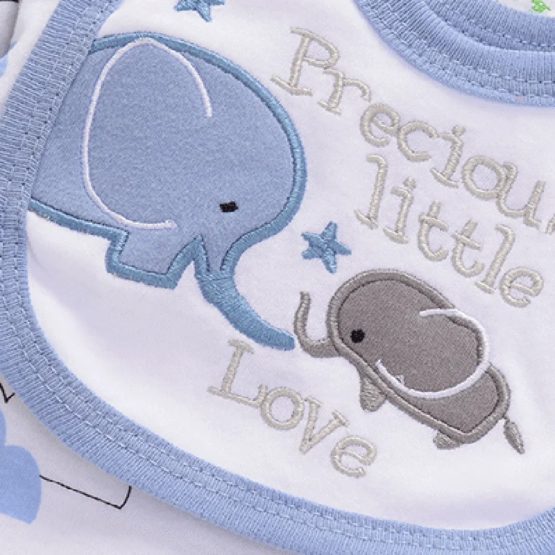 4pcs Toddler Jumpsuit Set 2025 Autumn Elephant Baby Boys One-Pieces Christams Deer Cotton Newborn Romper Kids Clothes 0-1Y