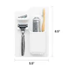 Silicone Toiletery Organizer Waterproof Toothbrush Holder with Mirror Razor Holder Designed for Shower and Bathroom 6