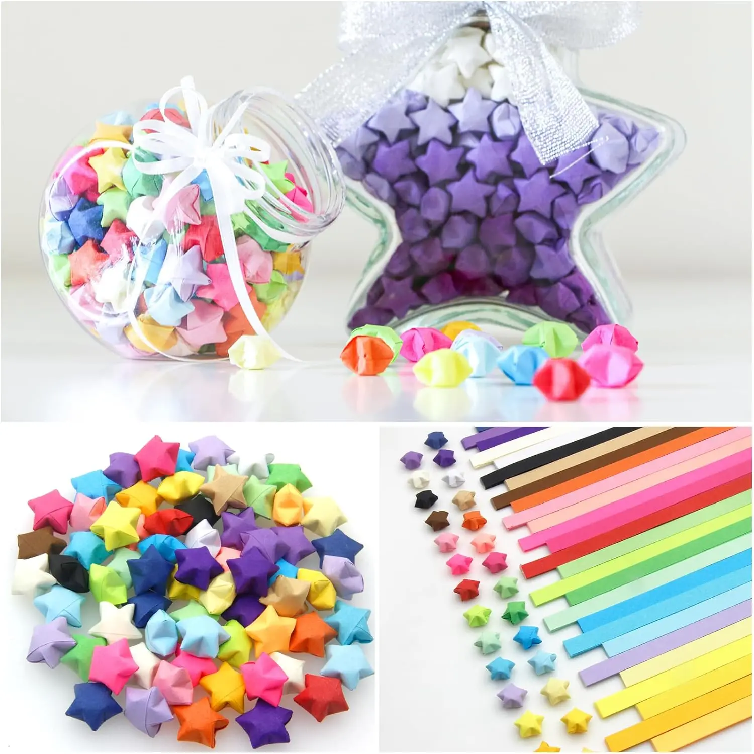540pcs Origami Star Paper Strips Lucky Star Decoration Paper Strips Folding for DIY Hand Art Craft Origami School Teaching craft paper handmade craft paper handmade paper origami paper