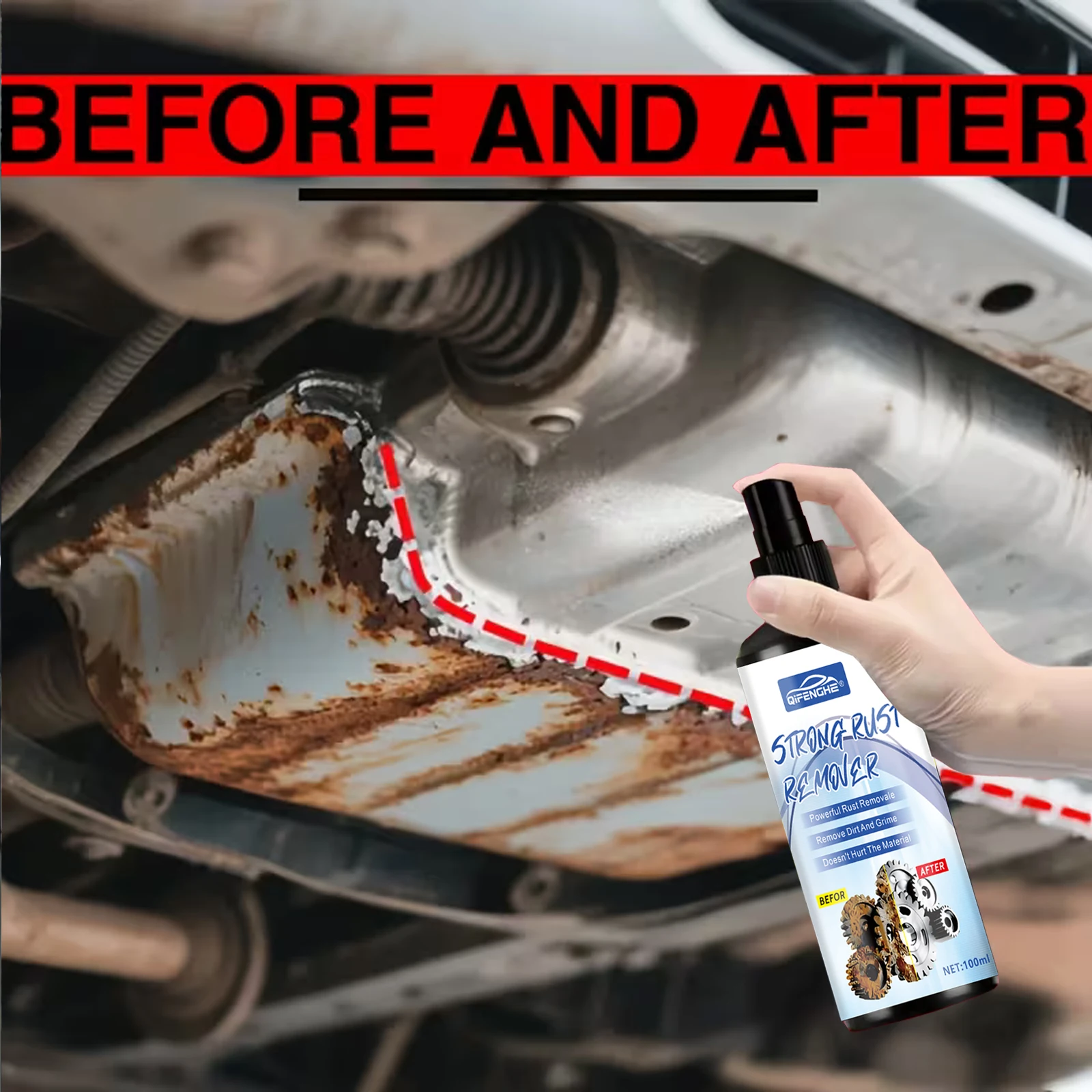 Multi-purpose Metal Polishing Spray-Rust Remover for Cars Motorcycles RVs Stainless Steel Kitchenware Restore Luster