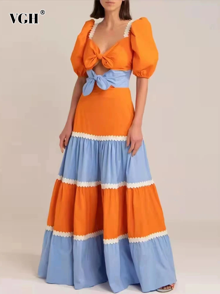 Женское-платье-с-коротким-рукавом-фонариком-vgh-летнее-платье-до-пола-с-квадратным-вырезом-и-высокой-талией-2022