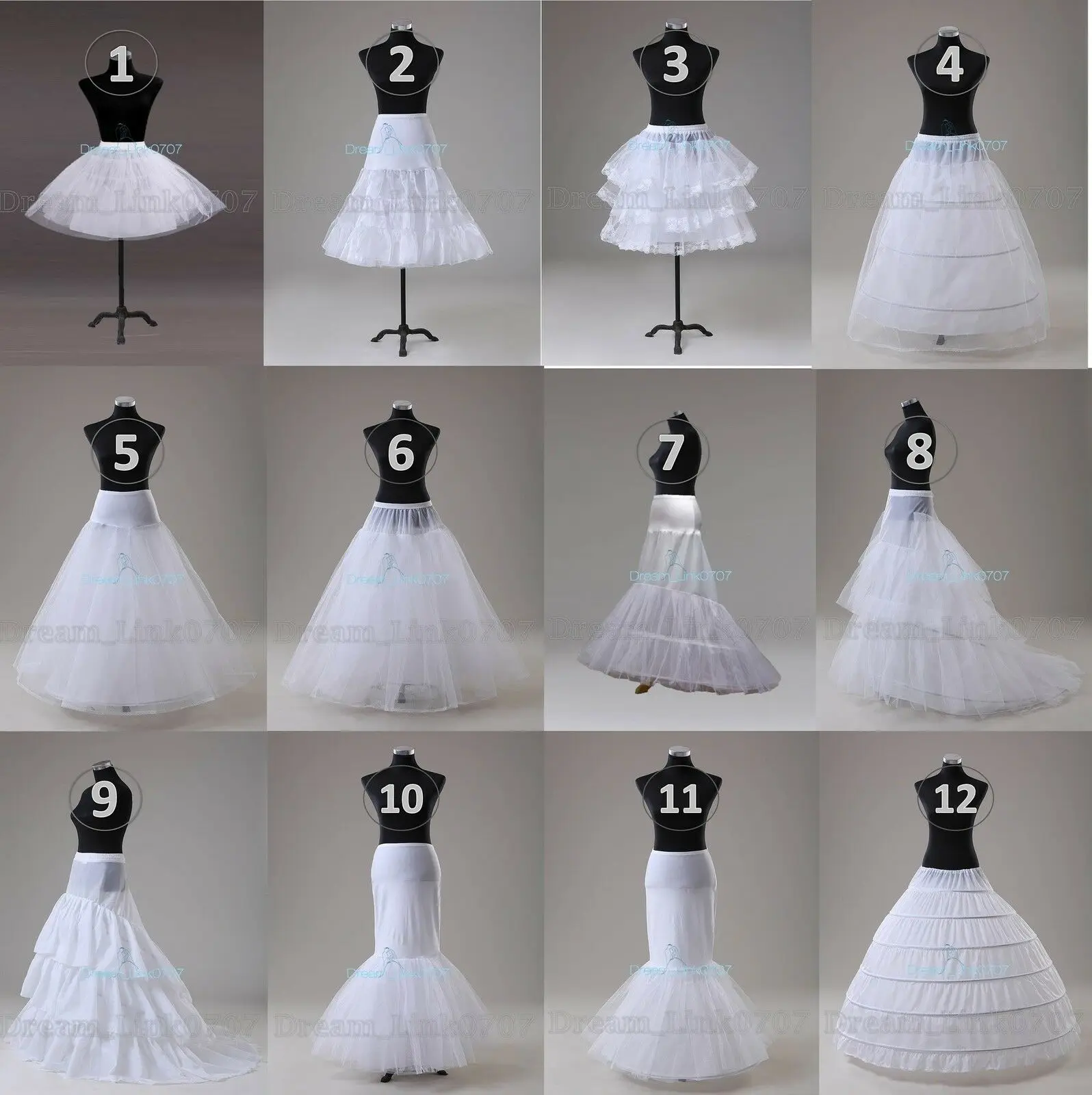 Stock Wedding Prom Petticoat Crinoline  Hoop/Hoopless/Mermaid/Fishtail Slips 