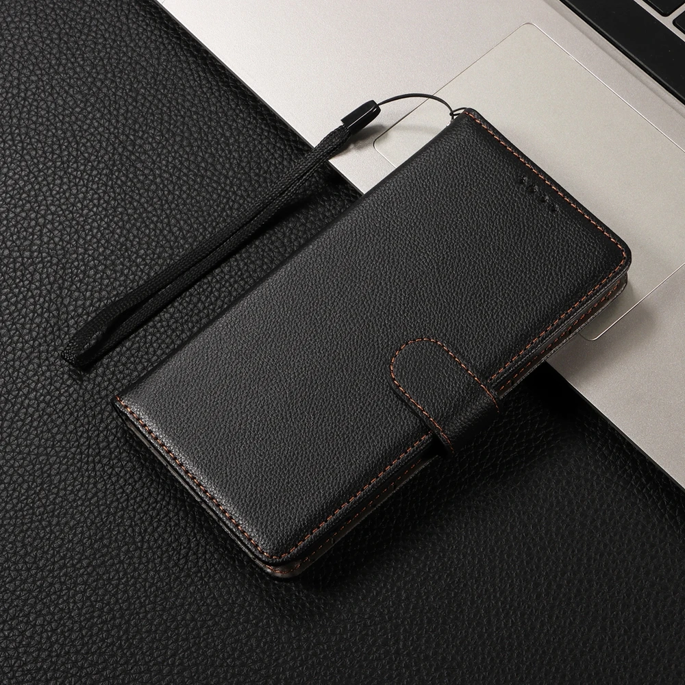RFID Blocking Leather Wallet Phone Case with Magnetic Flip and Credit Card Slots