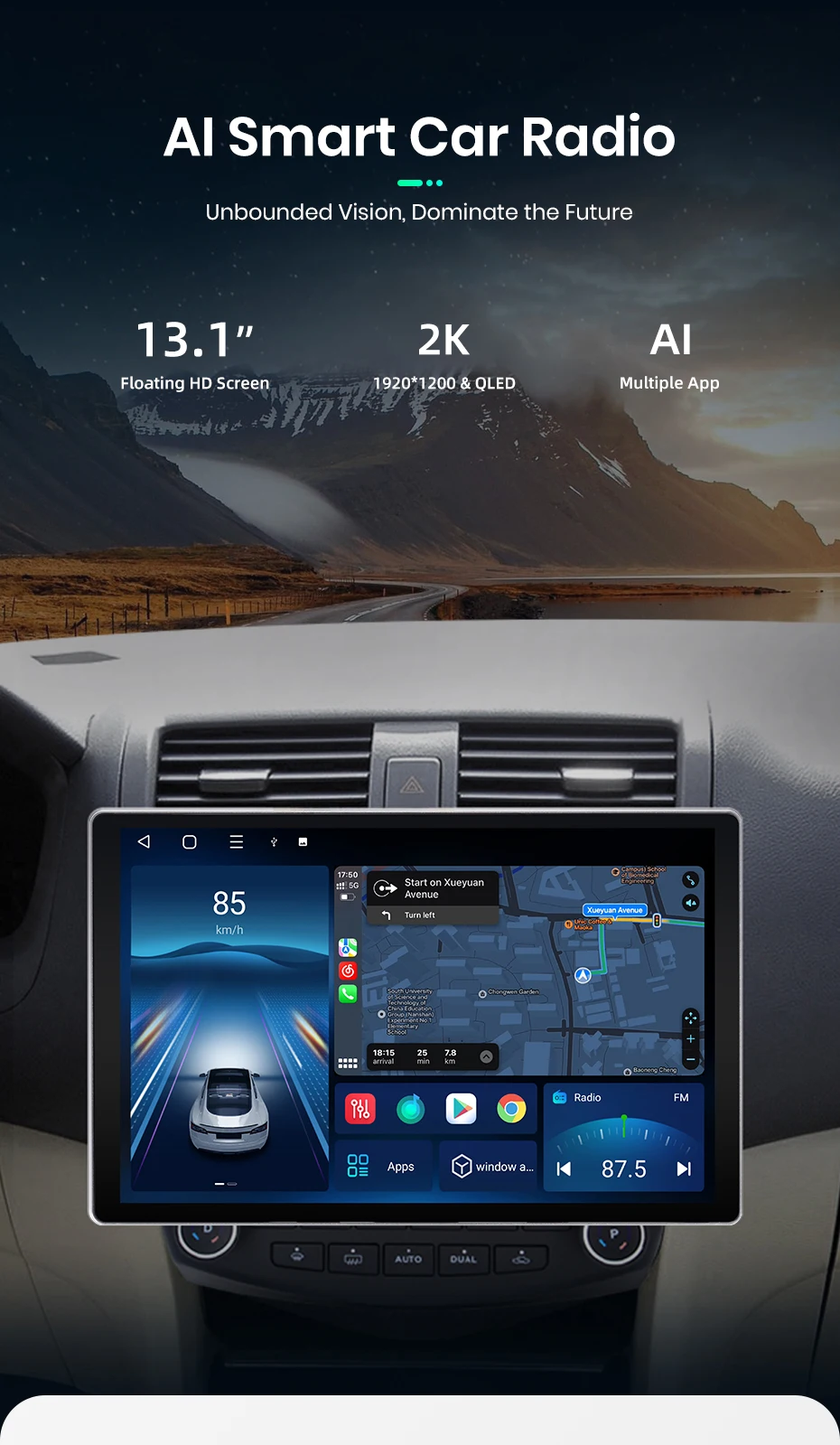 Junsun x7 max 2k hd bildschirm drahtloses carplay auto autoradio für honda accord 7 2012-2015 2003 auto multimedia gps 2din autoradio – Detail 4