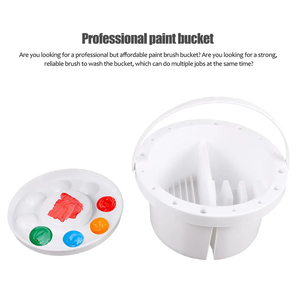 2Pcs 견고한 경량 브러시 세척 용기 페인팅 브러시 클리너 아트 클래스 오일 페인트 워시 배럴 다기능