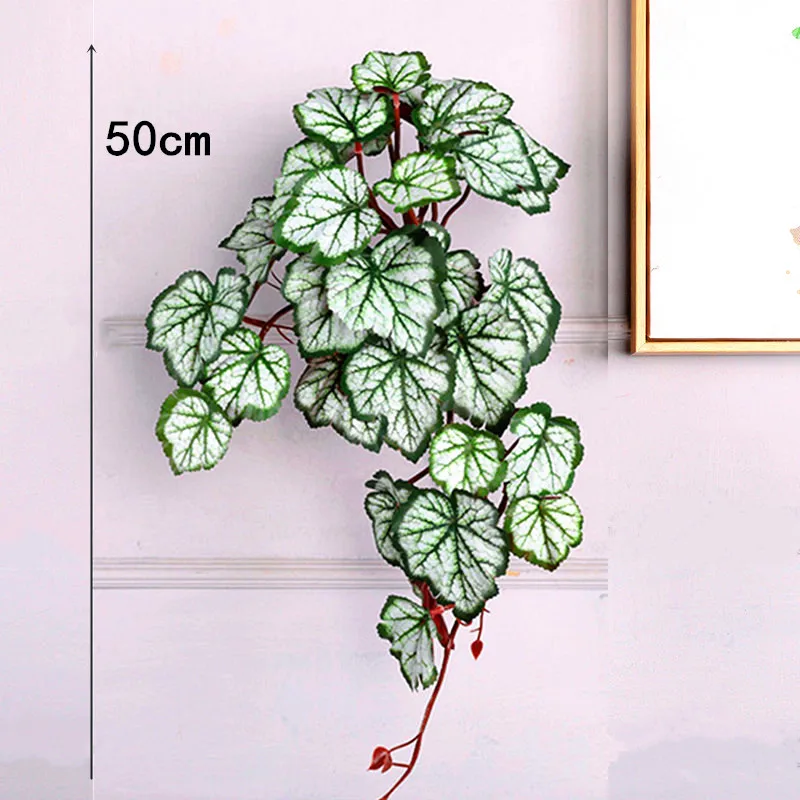 3pcs Artificial Plants Simulated Green Leaf Fake Plants Wall Garden Home  Hanging Vines Rattan Flower Wedding Party Room Decor - AliExpress