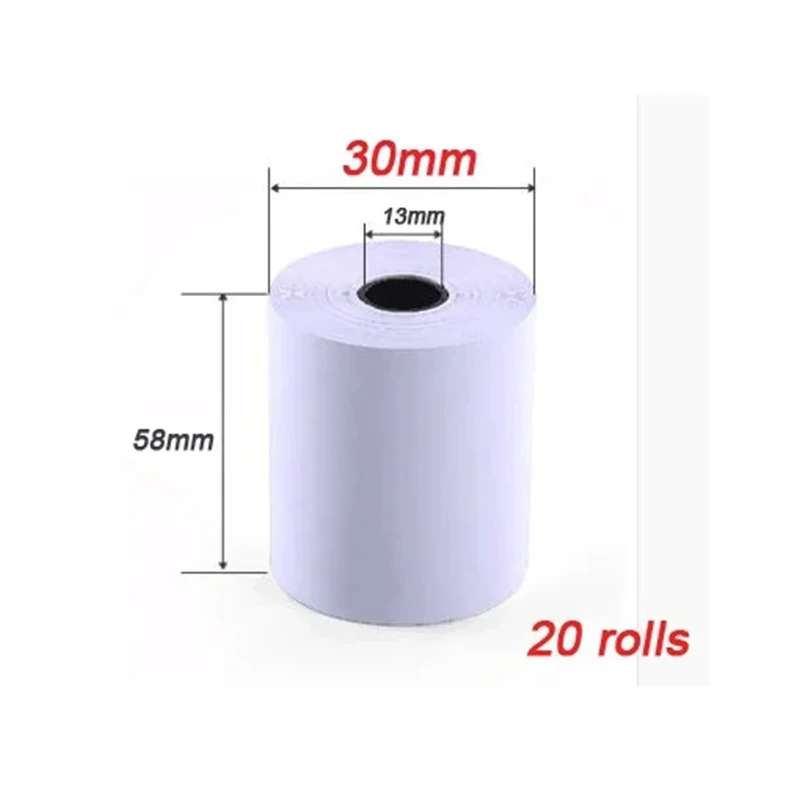 20 Rolls/Lot 58mm*30mm Thermal POS Printer Paper Thermal Receipt Paper for Mobile POS Printer