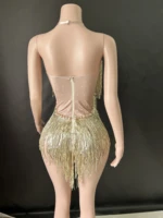 Sparkly Rhinestones Sequins Tassel LeotardWomen Nightclub Outfit Singer Dancer CostumeStage Wear Sexy Performance Bodysuit 7G 6