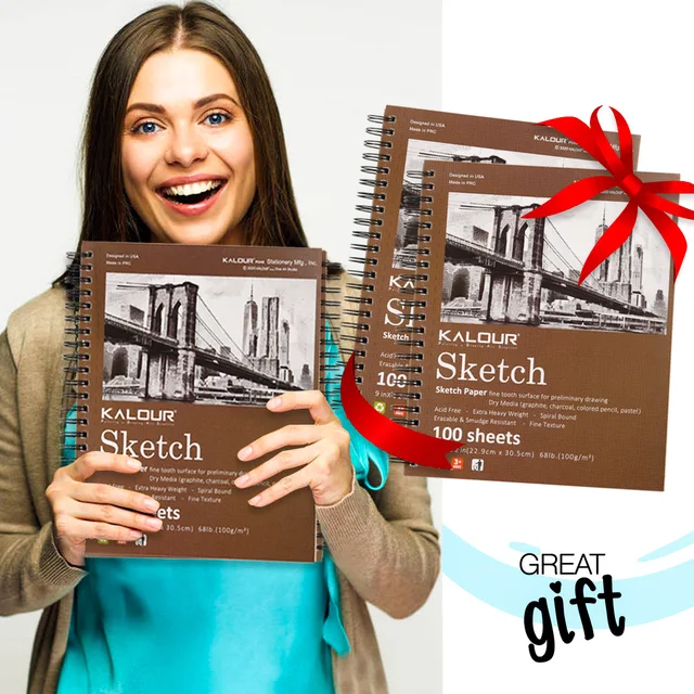 9 x 12 inches Sketch Book, Top Spiral Bound Sketch Pad,1 pack 100-Sheets  (68lb/100gsm),Acid Free Art Sketchbook Artistic Drawing - AliExpress