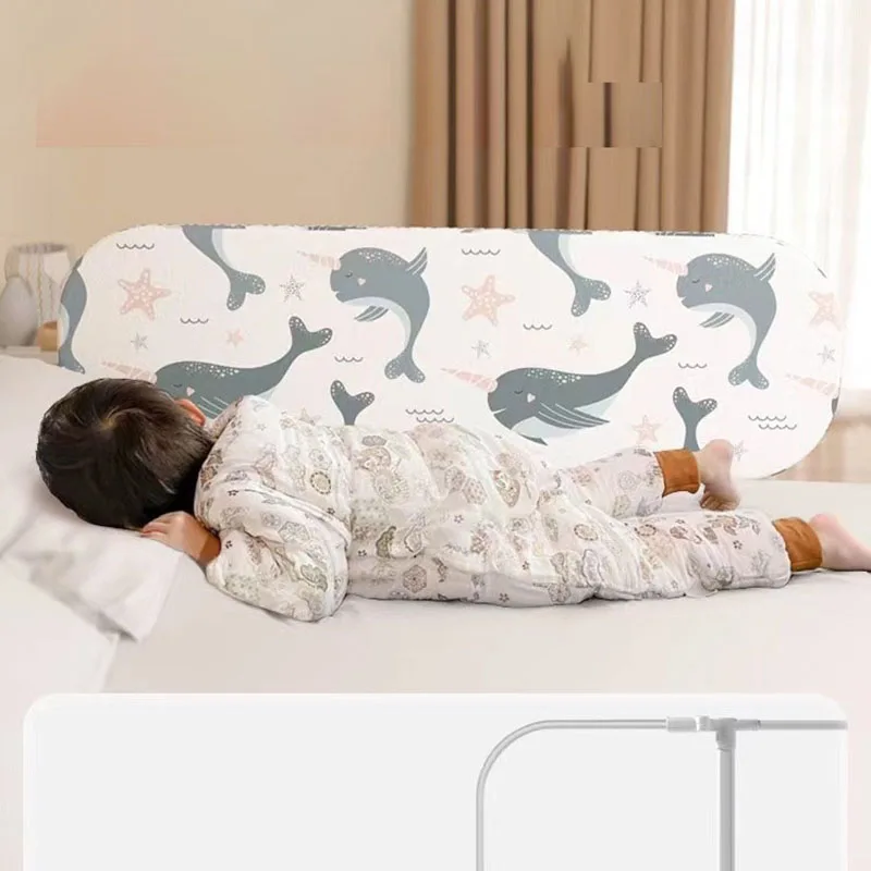 120cm 1-Side Foldable Bed Rail Guard for Kid Bed Guardrail Safety Child Portable Barrier Protection for Baby Protective Side