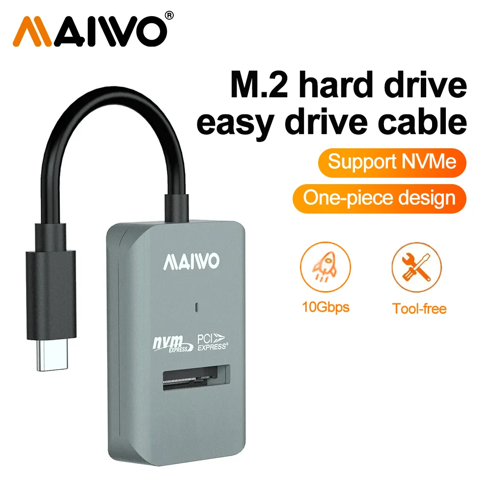 

MAIWO портативный M2 NVMe 10 Гбит/с PCIe SSD корпус USB-адаптер считыватель USB3.2 Тип C до M.2 NVMe интерфейс