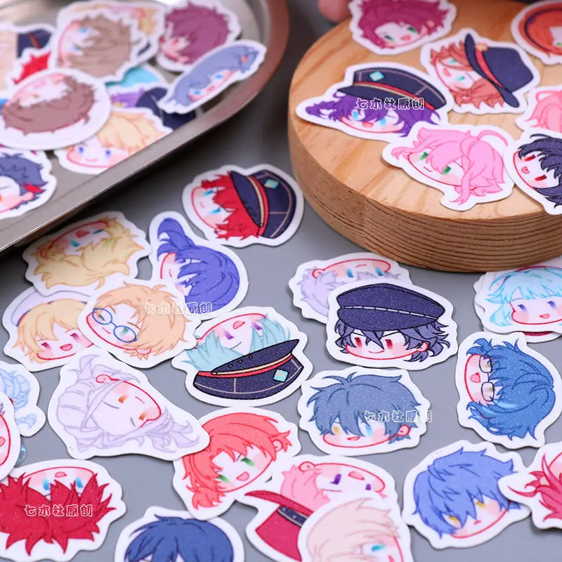 

Ensemble Stars Sticker Sazanami Jun Tomoe Hiyori Ran Nagisa Tsukinaga Leo Hand Account Stickers Sakuma Rei School Supplies Gift