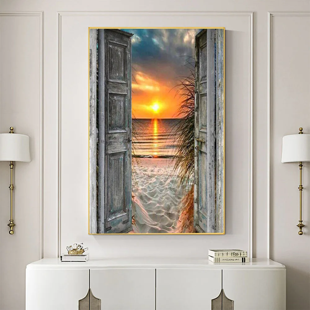 Landscape Scenery Printed Fabric 11CT Cross Stitch DIY Embroidery Complete Kit DMC Threads Handmade Handiwork Jewelry Cross Stitch Kit