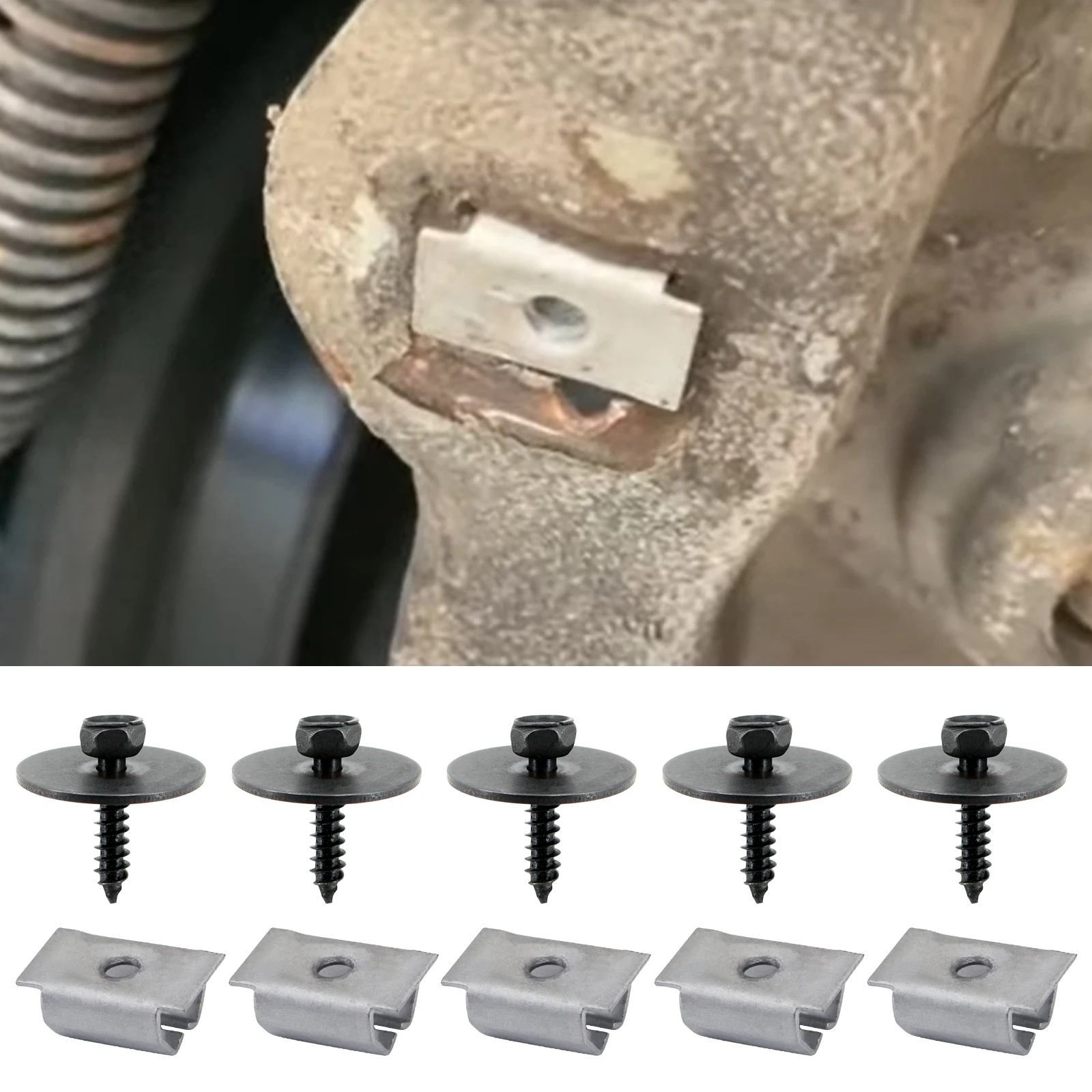 Radiator Support Splash Shield Screws Nut Kit for Mercedes Benz 900536 0019949845 Undercar Clip for Benz 129 124 140 202 210 auto fasteners,auto accessories,car accessories,car screws,stainless steel screw,stainless steel clips