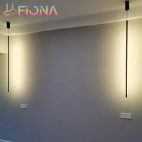 Modern LED Longer Pendant Lights Home Decor Hanging Lamp Dining Room Bedroom Bath Bedside Background Chandeliers Fixtures 1