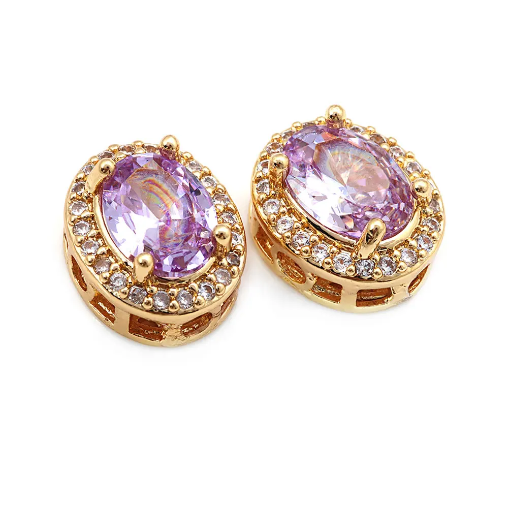 Cuentas de Espaciador Ovaladas de Brasso Dorado 18K Accesorios de Joyería DIY de Alta Calidad - details 2