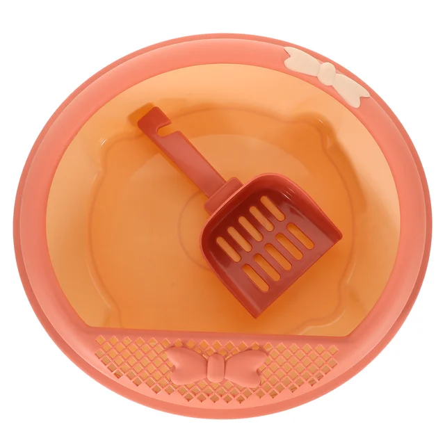 Semi-Enclosed Cat Litter Box 1Set Large Opening Easy Clean Anti-Splash Durable Practical Home Office Balcony Travel Use