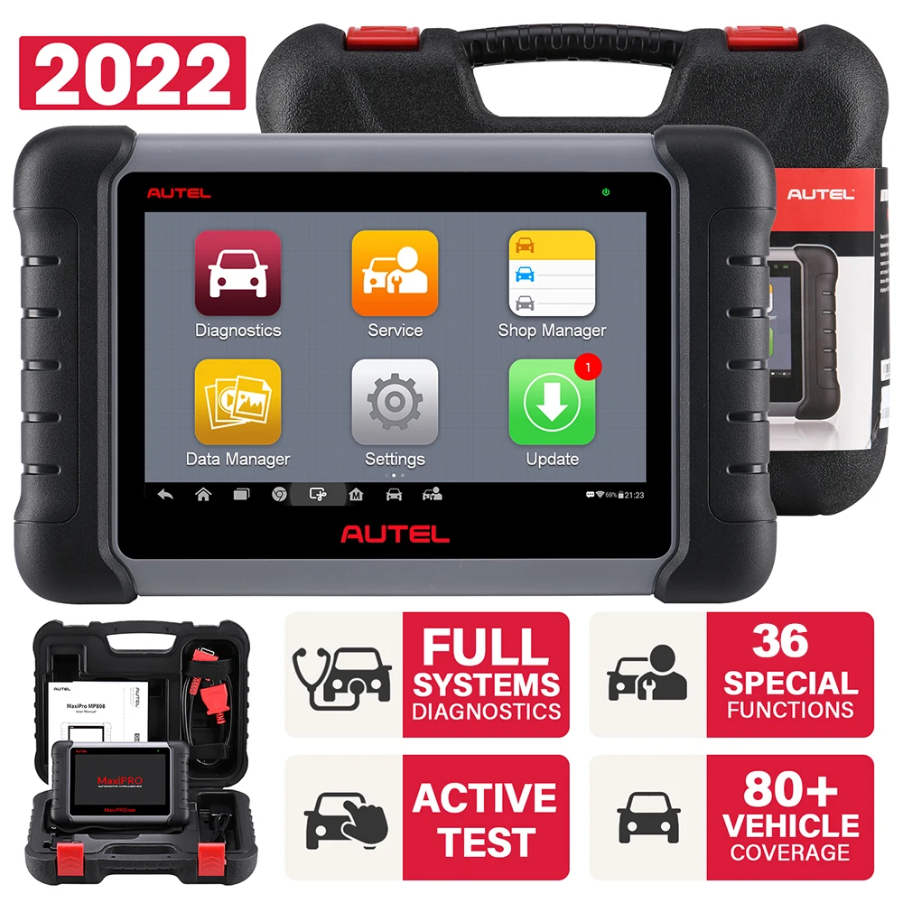 best car battery tester Autel MaxiPRO MP808 Diagnostic Tools with Bi-directional Control OE-level OBD2 Professional automotive Scanner PK MK808 sensor for temperature gauge