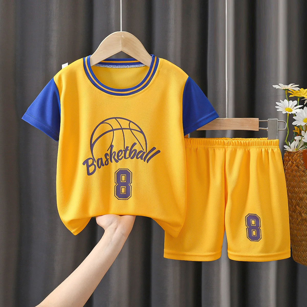 thumbnail image 1 of Conjunto de chaleco sin mangas para niño, ropa de verano, chándal informal fino, ropa para niño, traje deportivo, camiseta + Pantalones cortos, ropa para niño, 1 of 5