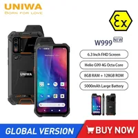 UNIWA W999 ATEX Waterproof Smartphones Walkie Talkie Helio G99 Octa Core 8GB+128GB 6.3Inch FHD 5000mAh Andriod Mobile Phone NFC