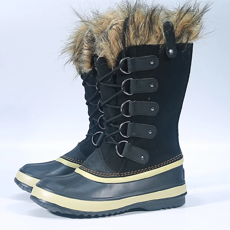 

Women`s genuine leather full waterproof skiing snow boots womens winter anti-slip breathable trekking boots for-30C